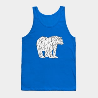 Low Poly Bear Outline on white Tank Top